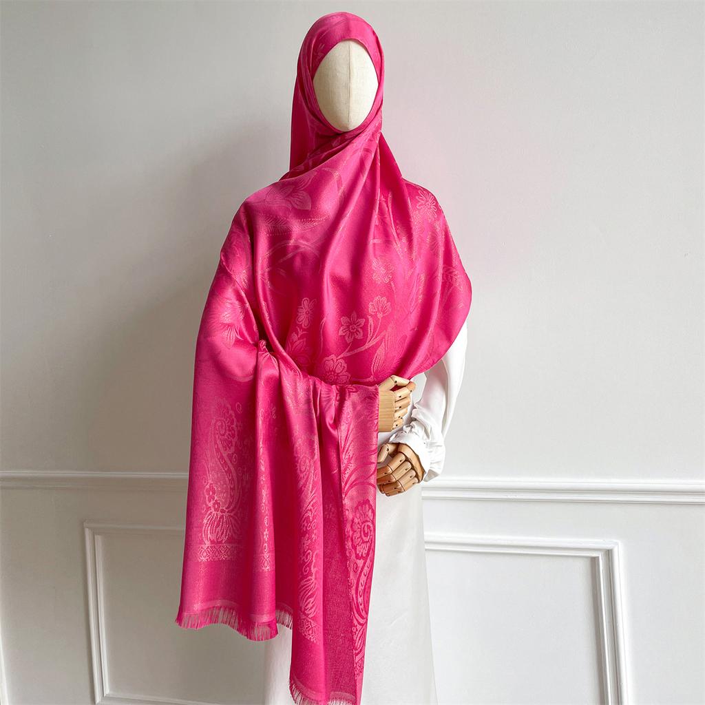 Luxury Paisley Pattern Women Hijab Gold Thread Jacquard Scarf Muslim Wraps Ramadan Islam Headscarf Shawl Turban Neckerchief