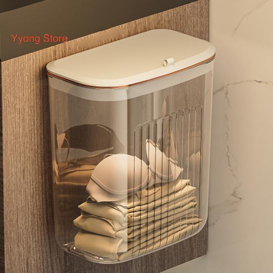 Enlarge Caliber Hanging Trash Bin with Lid Punching Free Strong Load-bearing Kitchen Large Capacity Wall Mounted Garbage Can Household Products