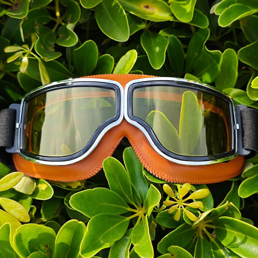 Motorcycle riding goggles, ski goggles, retro helmet goggles, windproof and sandproof eyewear, sports and outdoor eyewear