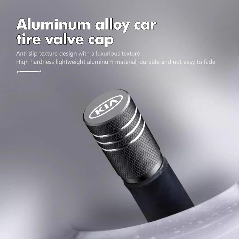 CASSX1 4pcs Aluminum Car Air Tire Valve Cover Cap Stem Decoration For KIA Cerato Proceed Venga Stonic Picanto Sorento Stinger