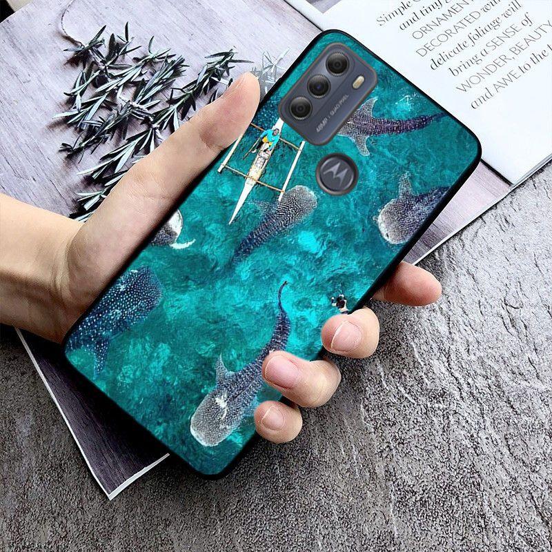 Чехол Ocean Whale Shark для Motorola Moto EDGE 20pro EDGE 20lite E6 E7, чехол G STYLUS GPLAY GPOWER G 5G PLUS G30 G100 Funda Coque