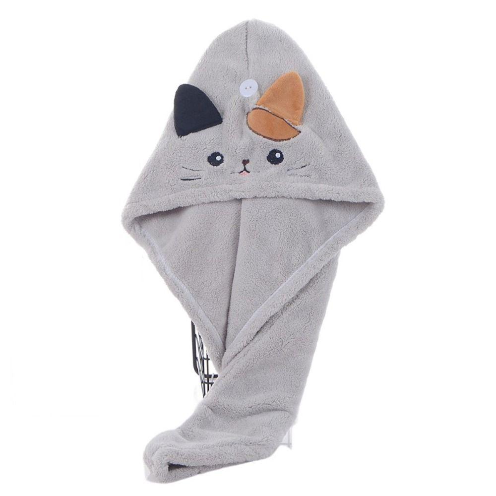 Милый котенок сушит волосы полотенце прочный впитывающий воду микрофибра сушилка для волос шапочка для сухих волос для женщин