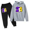 Children Clothing Hoodies +Pant Set Girls Boys3-12 Years Basketball 24 Print Toddler Leisure Coat Sports Suit Spring Autumn