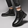 Men's Trendy Outdoor Non-Slip Winter Plus Velvet Ankle Boots Mens Genuine Leather Design Casual Shoes British Style Cowboy Boots
