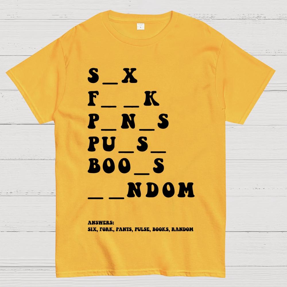 Funny Dirty Word Cotton Summer Casual Cool Loose T-Shirt