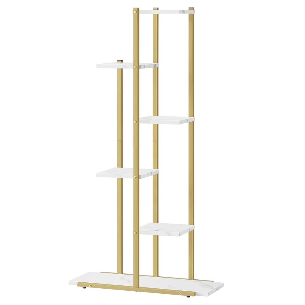 6-shelf flower stand - marble / gold legs