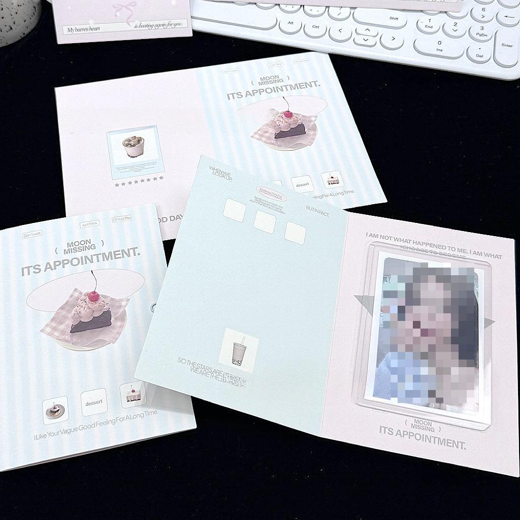 10 шт., милая розовая складная открытка, задняя часть Kpop Star, 3 дюйма, фотокарта, сделай сам, упаковочный материал, фиксированная доска для открыток Kawaii