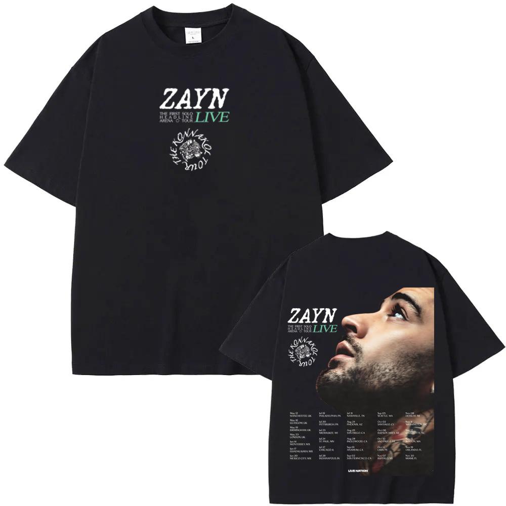 Футболка Zayn Malik Певец THE KONNAKOL TOUR Футболка с коротким рукавом Женская/мужская 100% Хлопок Готическая Повседневная Футболка