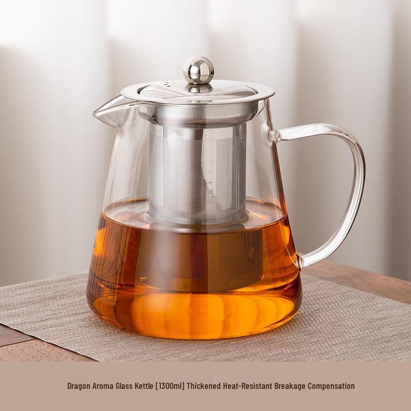 Heat-Resistant Borosilicate Glass Teapot Set with Tea and Water Separation