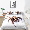 3D Spider Pattern Luxury Home Bedding Set Full Size Quilt Cover and Pillowcase 2 or 3 Insect Print Washable and Comfortable Bedding