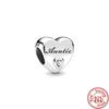 925 Sterling Silver Angel Mom Family Heart Series Shine Beads Fit Original Fashion Charms Bracelets Women DIY Jewelry