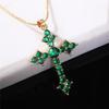 Lady Charm Shiny Rhinestones Cross Pendant Necklace Women  Party Choker Jewelry Gift