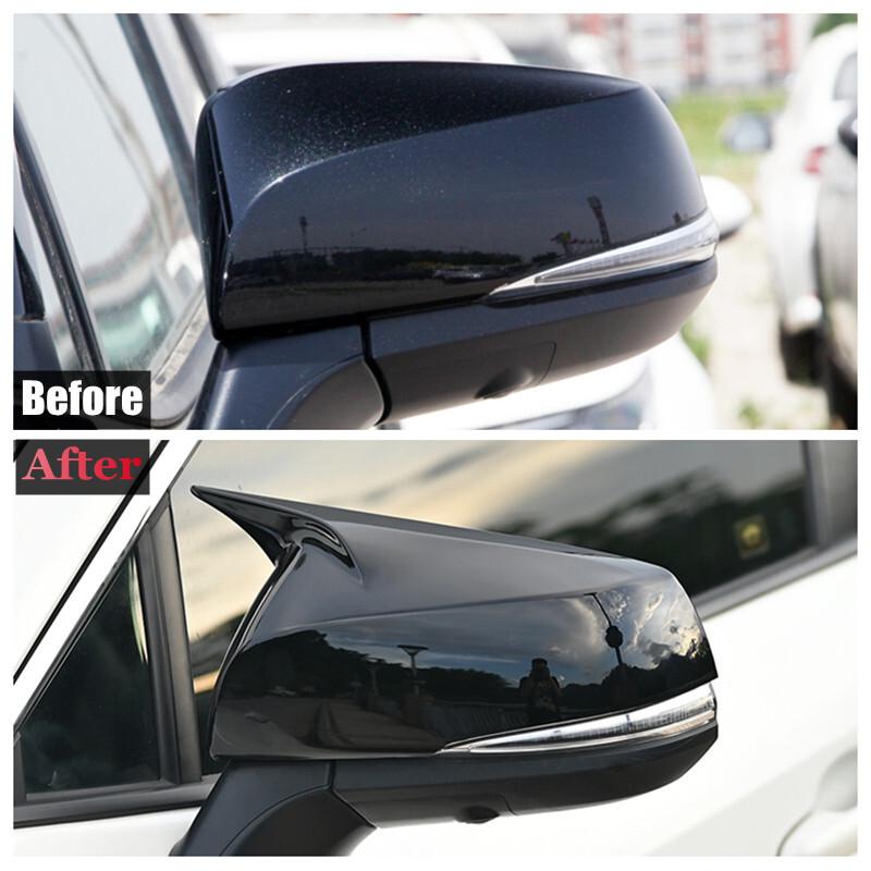 Gloss Black Rearview Door Mirror Cover Cap For TOYOTA Highlander RAV4 Sienna