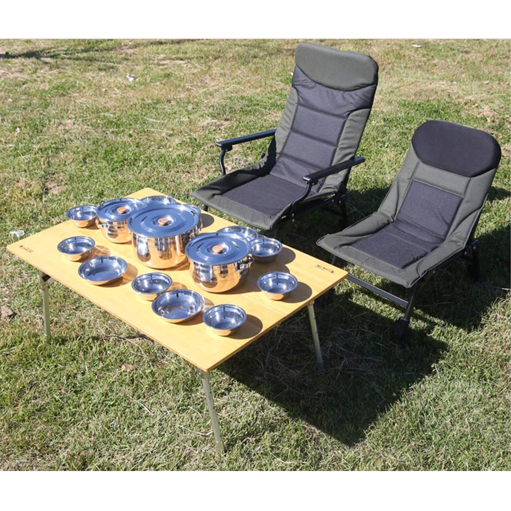 Совместимая с CAMPING MOON IH плита из нержавеющей стали, столовая посуда, подвесная кастрюля из нержавеющей стали, набор из 19 предметов MC240