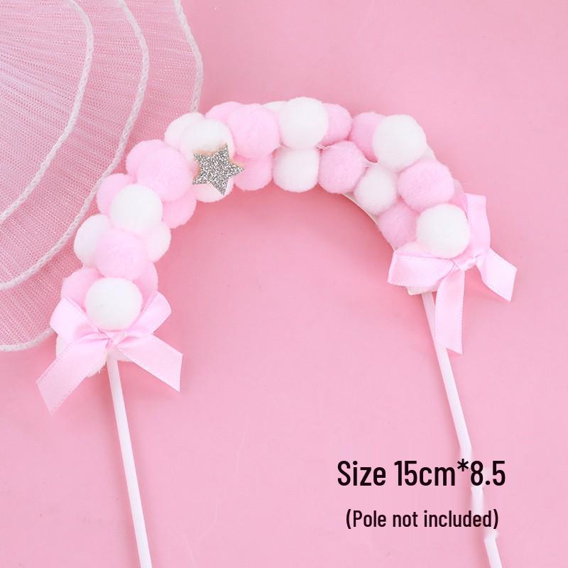 Pink Themed Cake Decor: Heart & Cloud Balloons with Insert Cards for Birthday Parties