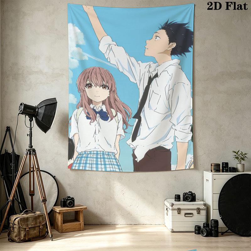 A Silent Voice Wall Tapestry Aesthetic Wall Hanging Printed Fabric Blanket Decorative Tapestries For Bedroom Living Room Home Decor