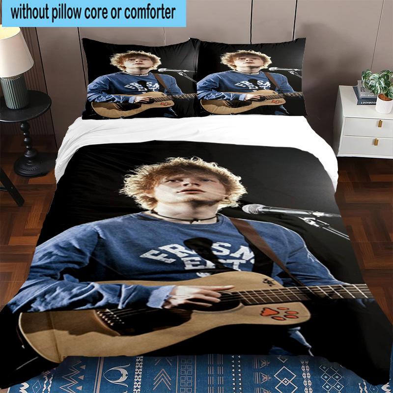 3PCS Ed music Guitar 3pcs Bedding,Including 3PCS Duvet Cover And 2pcs Pillowcases Perfect for Christmas,Ideal for Bedroom, Dormitory