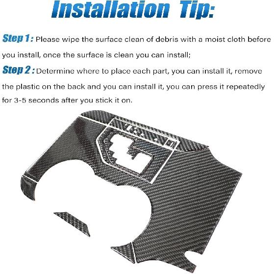 Priprilod Interior Trim Carbon Fiber Center Console Gear Shift Panel Cover Interior Compatible with Toyota Camry 2012 2013 2014