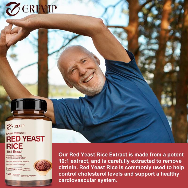 Crevip - Red Yeast Rice 10:1 Extract Capsules - Vegetarian Capsules - Heart Health