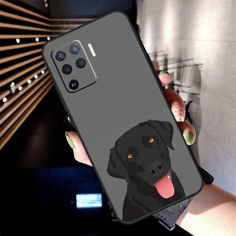 Черный лабрадор Чехол для собаки Для OPPO A96 A76 A16 A94 A74 A54 A53 A57 S A15 A52 A72 A93 A5 A9 A31 A17 A77 A78 Чехол