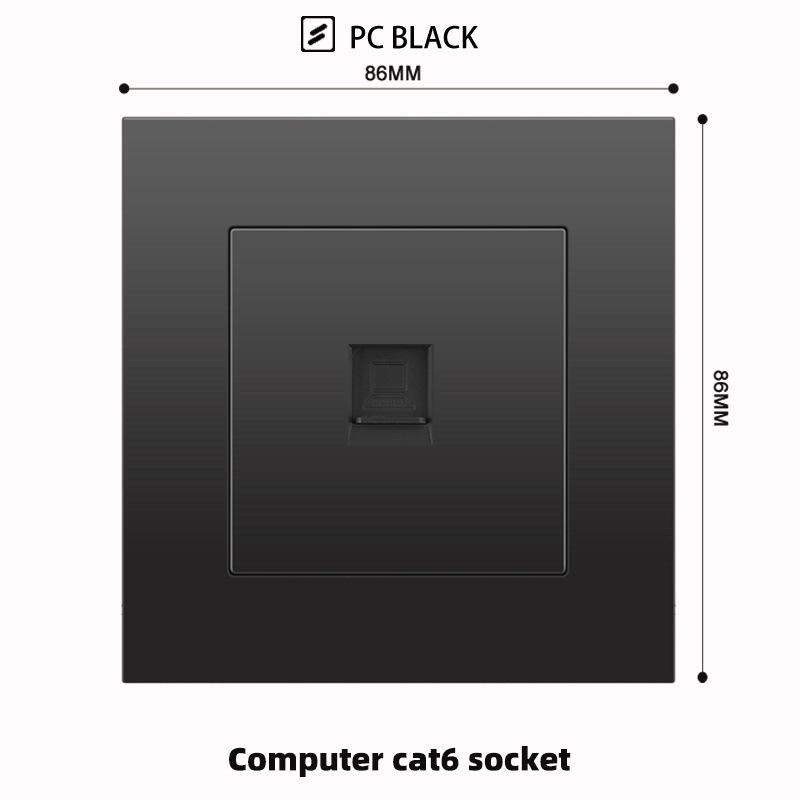Британская розетка 13А с быстрой зарядкой USB-C, версия для Гонконга и Макао, черная, квадратная, 3 отверстия, панель 86