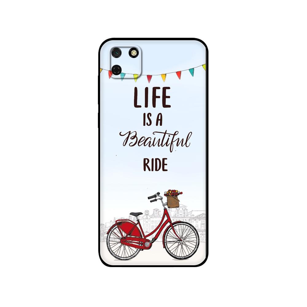 Black tpu Case For Huawei Y9S Y6S Y8S Y5P Y7P Y8P Case For Huawei Y5 lite Prime 2018 Y6 2019 Cover BIKE CYCLING art