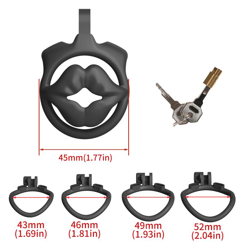 Breathable Faux Lip Chastity Cage For Men ABS Flat Comfortable Design Removable Lock Anti Masturbation Device Invisible Wear