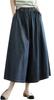 BEIBANG Denim Gaucho Pants with Elastic Cropped Casual Simple Plus Summer 24 Dark Women's Wide-Leg Waist, Pants, Bottoms, Style, Sizes, (Size Blue)