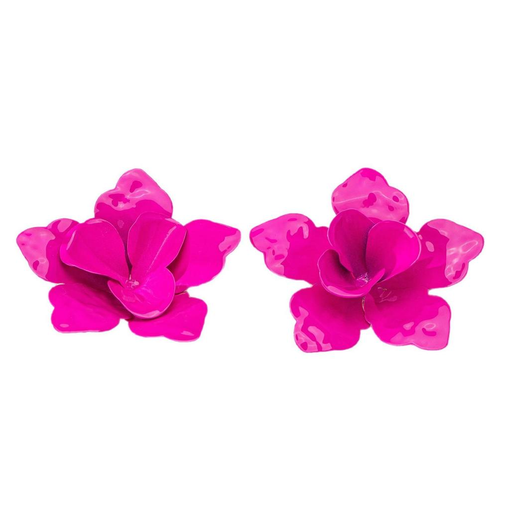 Rose Red Statement Floral Earrings for Women's Party Wear