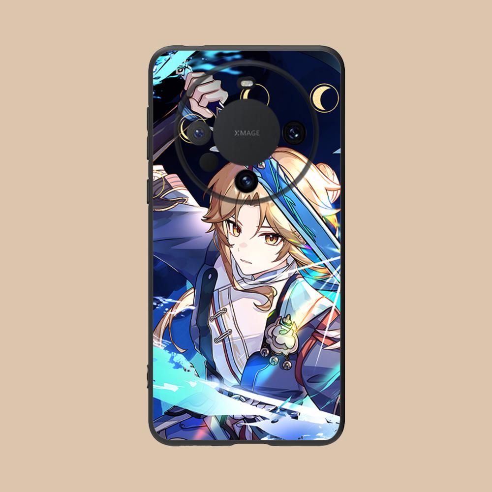 HSR Yanqing Матовый ТПУ Чехол для Мобильного Телефона для Huawei Mate 60 50 40 30 20 10 Pro Plus Lite E 5G Цветной Печатный Чехол