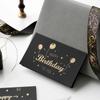1pcs Black Birthday Greeting Card Bronzing Invitations Postcard Wishes Blessing Message Cards Small Card Blank with Envelope