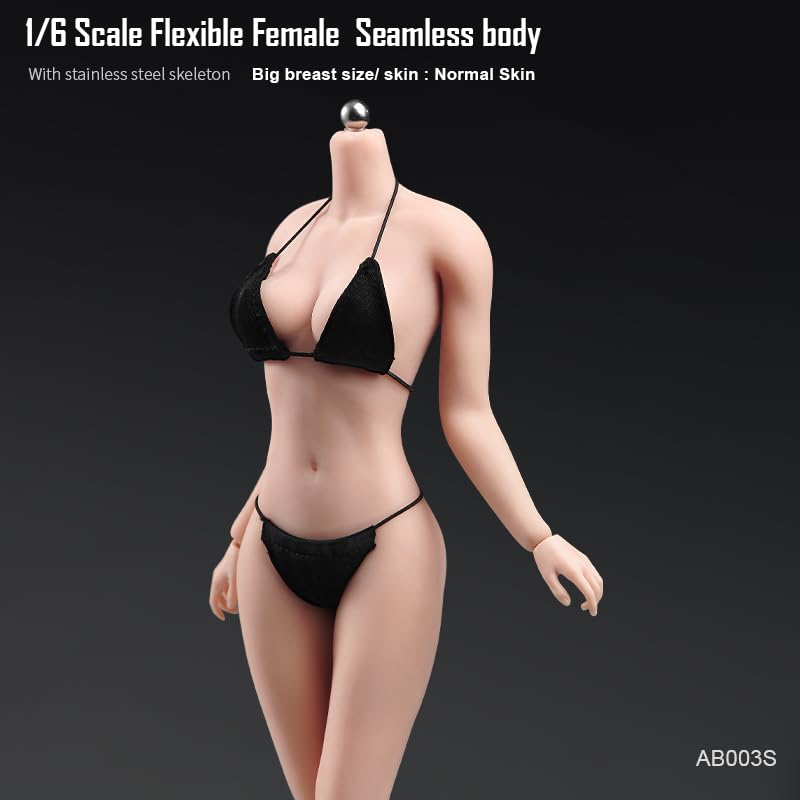 Scale Upgraded Version of the Movable Female Scale Steel Super Flexible Seamless Large Female Action Doll 1/6 Body, Frame, Makeup, Body, Bust, 12-inch