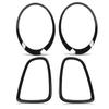 4pcs Gloss Black Headlight Taillight Surround Cover Trims Replacement for Mini R56 R57 R58 R59