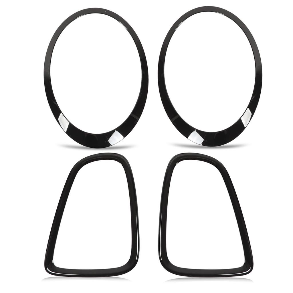 4 шт. Глянцевые черные накладки-окантовки фар и задних фонарей, замена для Mini R56 R57 R58 R59 Cooper S JCW 2007–2015