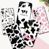 Black Tpu Case For Samsung Galaxy S22 S20 S21  FE PLUS ultra+S10 E Lite Back coverCute Cow Stains Pattern