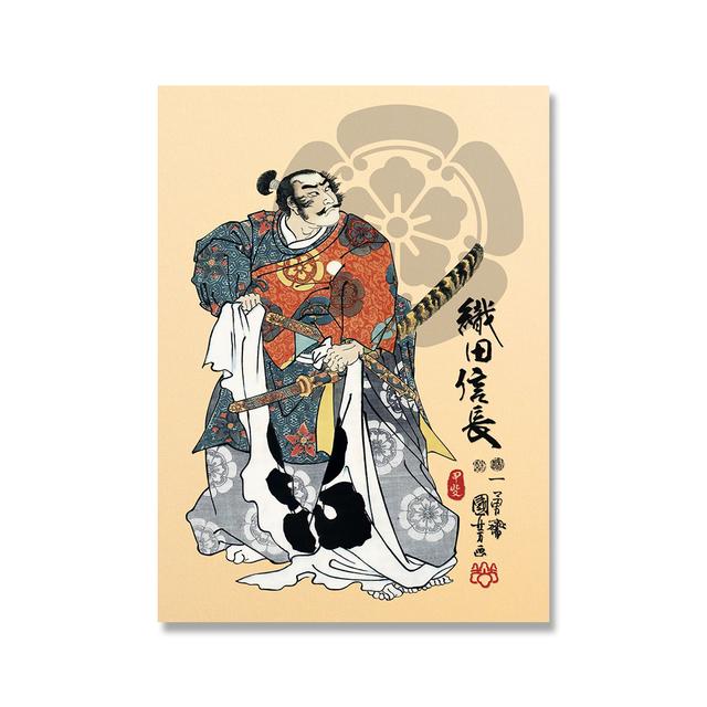 Ретро японский знаменитый генерал самурай постер и принты винтажная настенная живопись картина холст картина бар кафе гостиная домашний декор