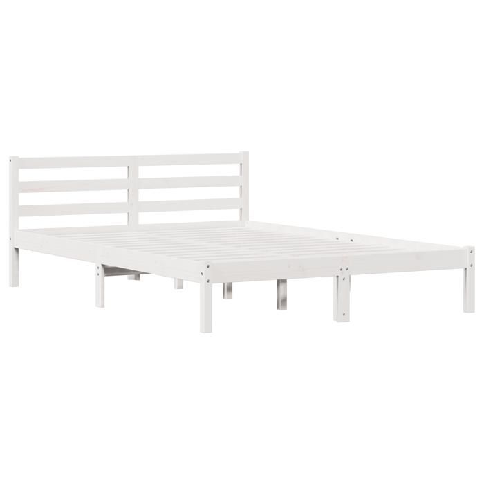 VidaXL Cadre de lit avec tête de lit Blanc 160x210 cm Bois de pin massif 869769