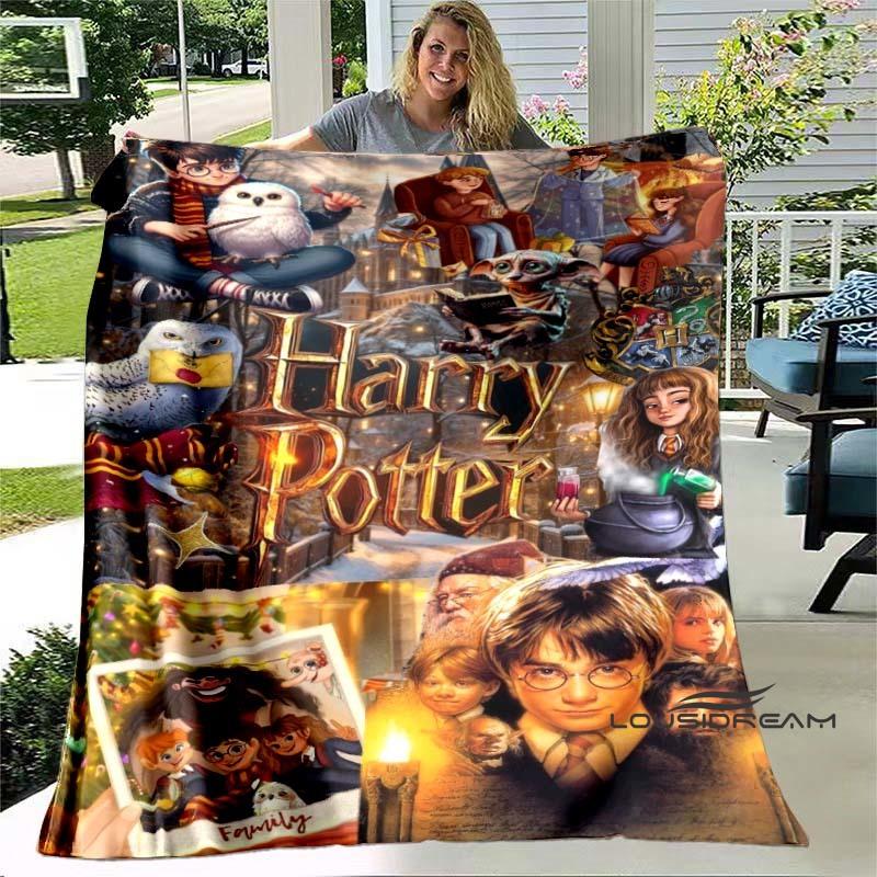 Cute & Kawaii-Style 3D Printed Blanket — Harry Potter Theme: Warm and Cozy Flannel Throw. Perfect for Bedrooms, Sofas, Beds, Sea