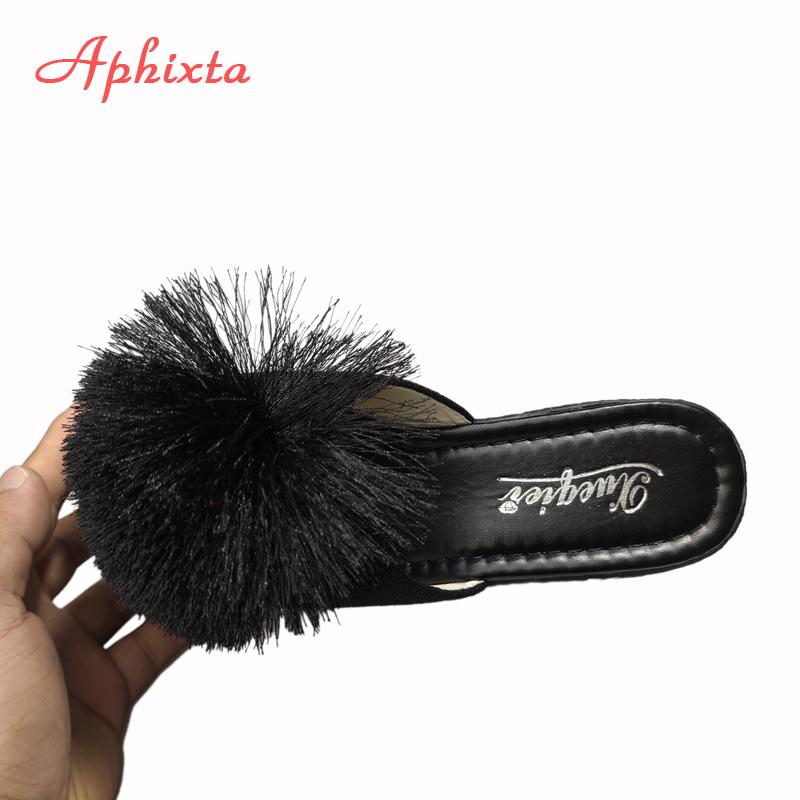 Aphixta Туфли-мюли на танкетке 3,54 дюйма/9 см, черные шлепанцы, пляжная платформа, женские тапочки, женские сандалии, обувь-сабо