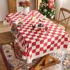 Праздничная красная клетчатая скатерть для Рождества, Нового года и свадеб