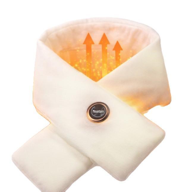 USB Rechargeable Heating Scarf with Three-Speed Temperature Control for Neck Warmth and Protection