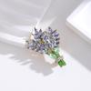 Fashion Crystal Lavender Brooches Pins Women Clothing Wedding Jewelry Party Accessories Gifts