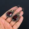 Garnet Jewelry, 999 Copper Wire Wrapped Earrings, Handmade Gemstone Jewelry Earrings For Memorial Day