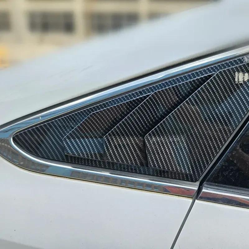 Для Hyundai Sonata 9-го поколения 2015 2016 2017 - Пластик ABS Заднее окно Четверть Жалюзи Накладка Боковое Вентиляционное Отверстие Автомобильные Клейкие Аксессуары