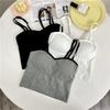 Summer New Style with Chest Pad Outside To Wear Short Grey Beauty Back Top with A Bottom Small Halter Vest Woman