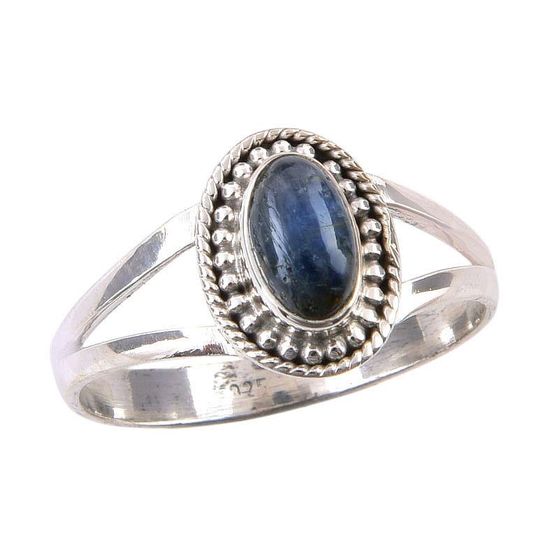 Натуральный кианит драгоценный камень ручной работы кольцо из стерлингового серебра 925 пробы размер 10 Q0g73