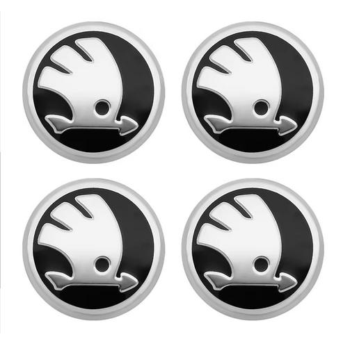 wscgn8 56mm/65mm car hub cover wheel sticker emblem decal decoration Accessories For Skoda Octavia Superb Rapid Kodiaq Karoq Kamiq