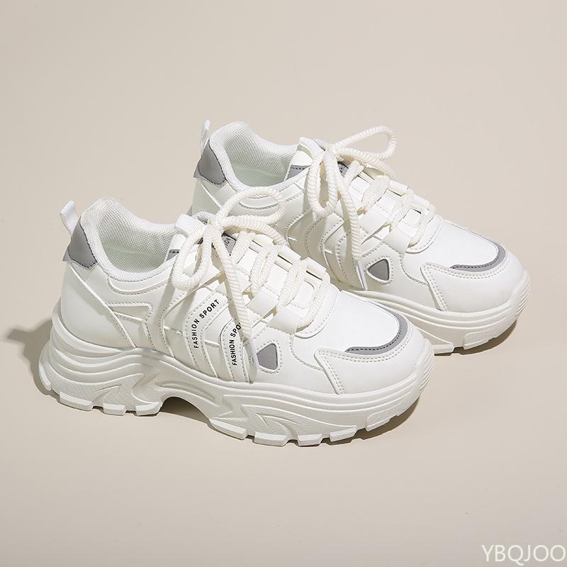 Женская весенняя Модная универсальная спортивная обувь повседневная удобная низкая обувь для скейтборда на толстой подошве обувь увеличивающая рост