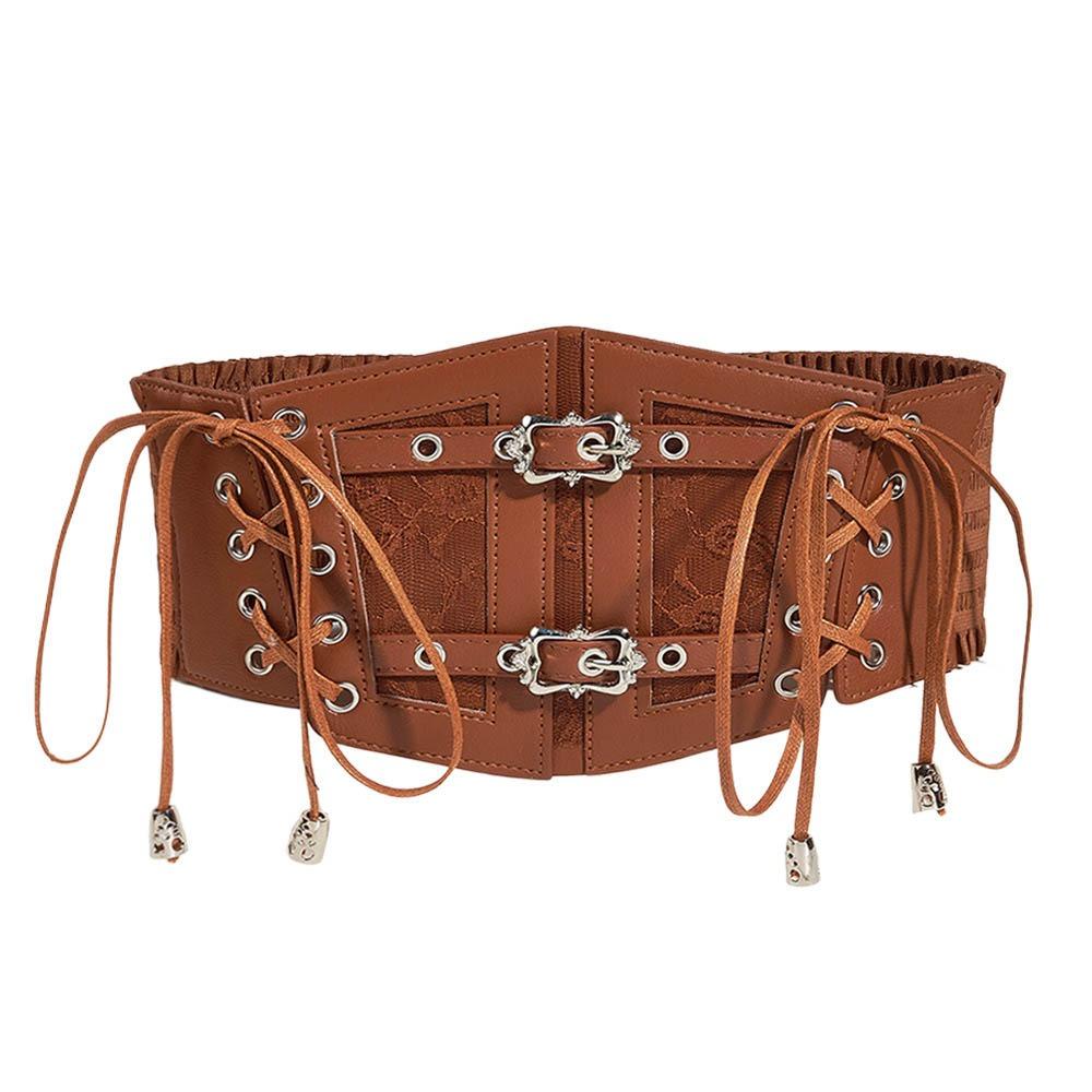 Lace Elastic Girdle Belts Tie Rope Tie Straps Wide Belts Elastic Corset Band On Shirt Dress