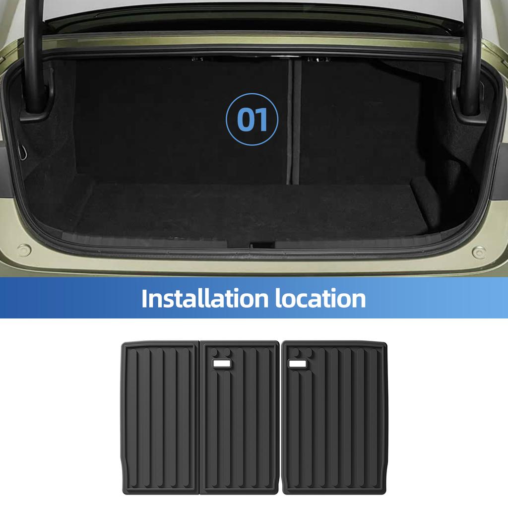 Smabee Left Drive for Xiaomi SU7 2026 Car Floor Mats Cargo Liner Trunk Pad TPE 3D Foot Mat Waterproof Interior Accessories Black